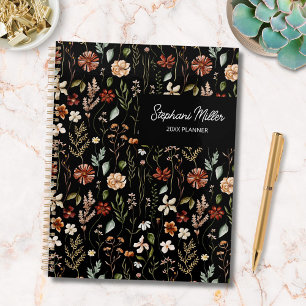 Elegantes Herbst-Wildblumenwiesen-Blumenmuster Planer