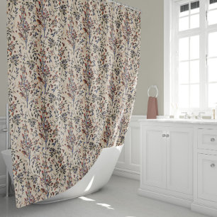 Elegantes Herbstblatt & Berries Nahtloses Muster Duschvorhang