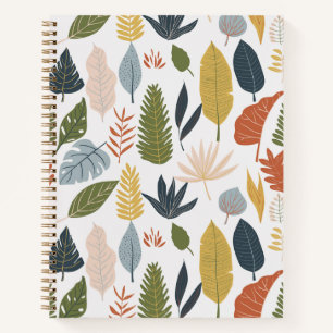 Elegantes Herbstblatt Farbenfrohe trendige Wasserf Notizbuch