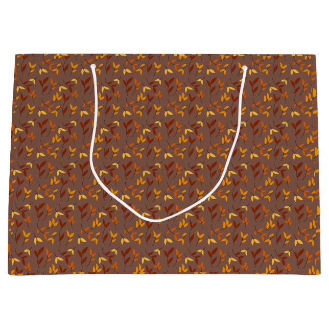 Elegantes Herbstblatt Große Geschenktüte (Vorderseite)