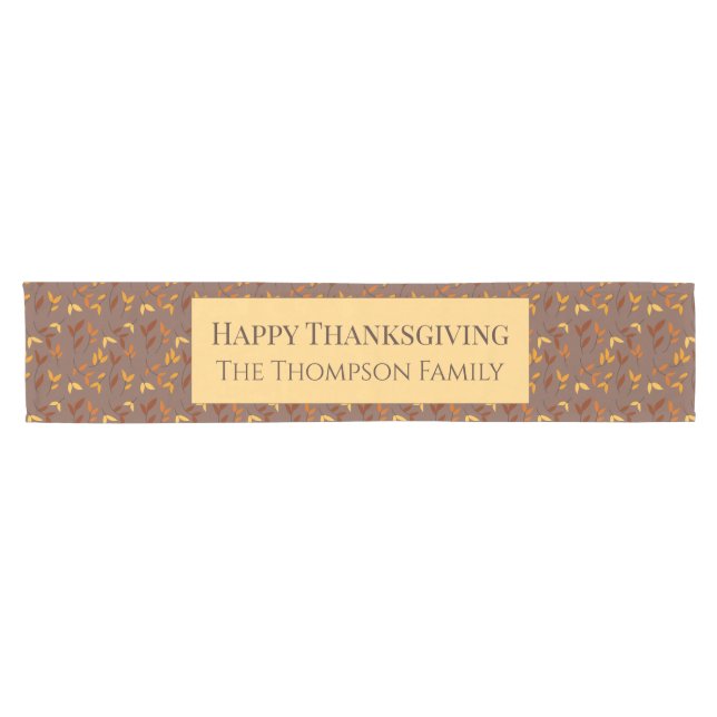Elegantes Herbstblatt Kurzer Tischläufer (Horizontal)