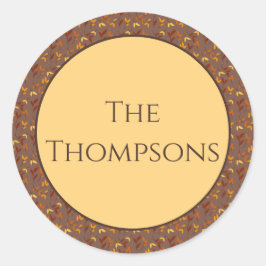 Elegantes Herbstblatt Runder Aufkleber