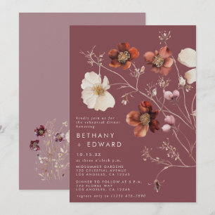 Elegantes herbstliches Blumendekor in Mauve für da Einladung