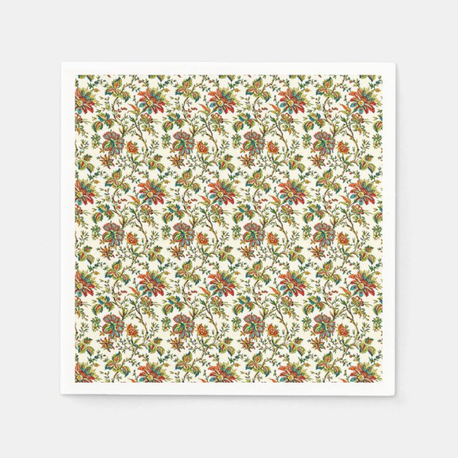 Elegantes herbstliches Blumenmuster  Serviette (Vorderseite)