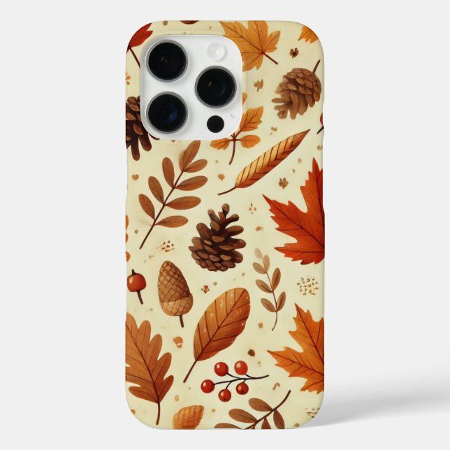 Elegantes Herbstmuster iPhone 16 Pro Hülle (Rückseite)