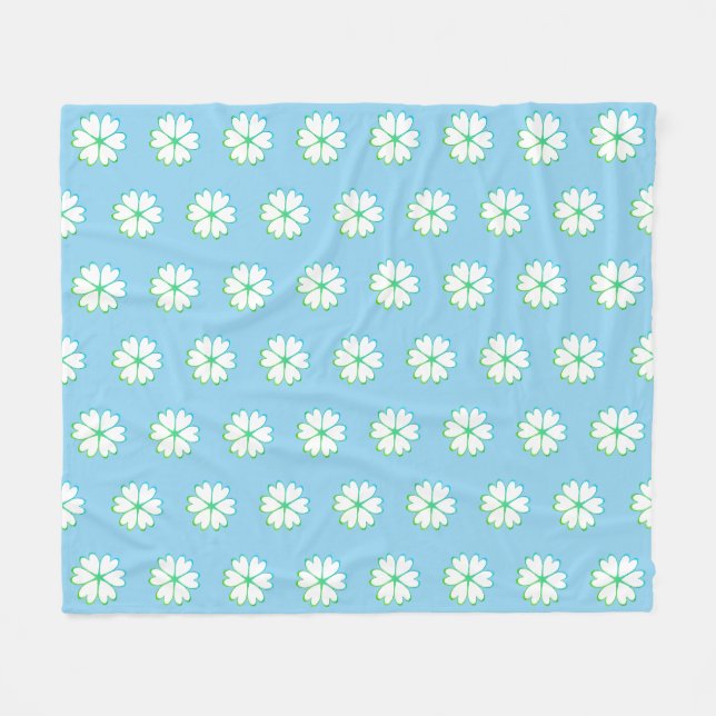Elegantes Herz Blume Muster Fleecedecke (Vorderseite (Horizontal))
