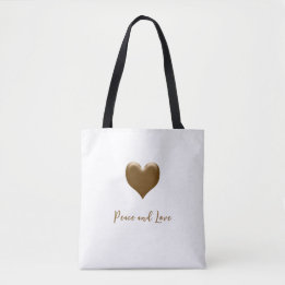 Elegantes Herz des Goldes, individuelle Botschaft Tasche