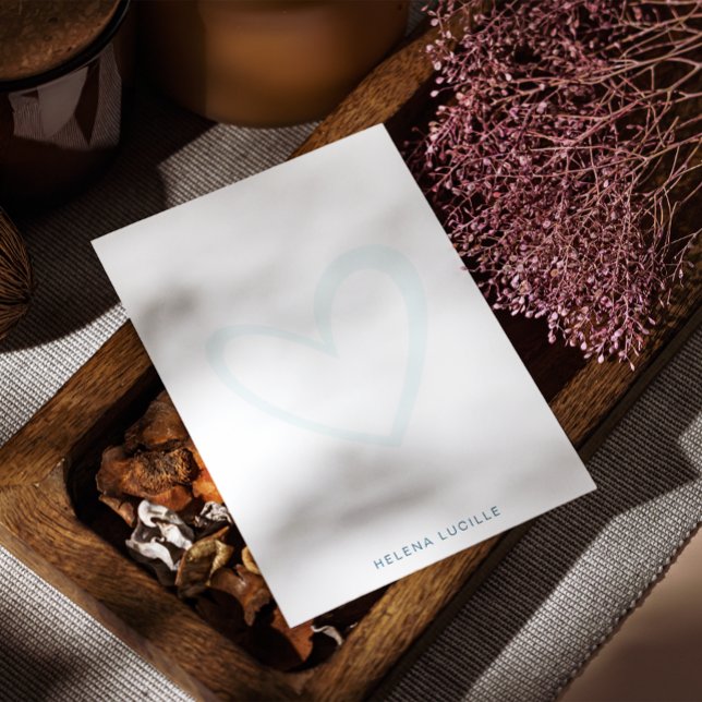 Elegantes Herz Einfache Minimalistische Note Card Mitteilungskarte (Von Creator hochgeladen)