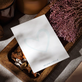 Elegantes Herz Einfache Minimalistische Note Card Mitteilungskarte