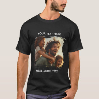 Elegantes Herz Foto & Benutzerdefinierter Name Per T-Shirt
