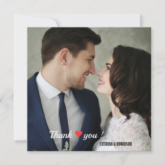 Elegantes Herz-Liebe-Foto Dankeskarte