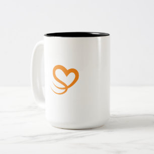 Elegantes Herz-Logo-Kaffeetasse Minimalistisches Zweifarbige Tasse