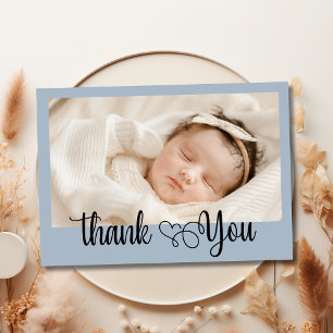 Elegantes Herz-Schrift-Foto-Baby-Shower-Dankeschön Dankeskarte