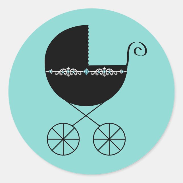 Elegantes Herz und Aquamarine Blue Stickers (Vorderseite)