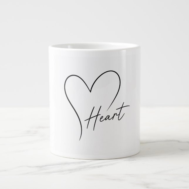 Elegantes Herzdesign Jumbo-Tasse (Vorderseite)