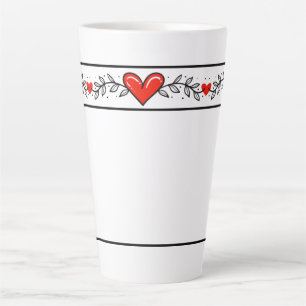 Elegantes Herzdesign Latte Tasse