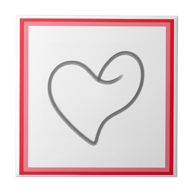 Elegantes Herzform-Design Fliese (Vorderseite)
