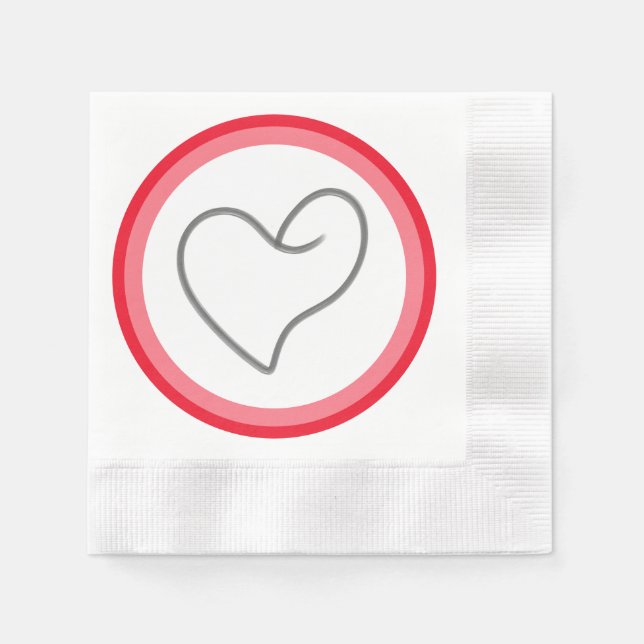 Elegantes Herzform-Design Serviette (Vorderseite)