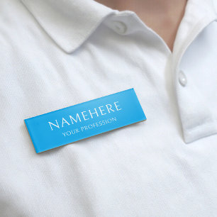 Elegantes Himmelblau Einfach Basic Minimalistisch Namenschild