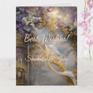 Elegantes Himmlisches Goldenes Tor, Goldener Text Karte