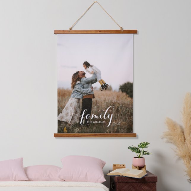 Elegantes Hinzufügen eines eigenen Fotos für benut Wandteppich Mit Holzrahmen (Schlafzimmer)