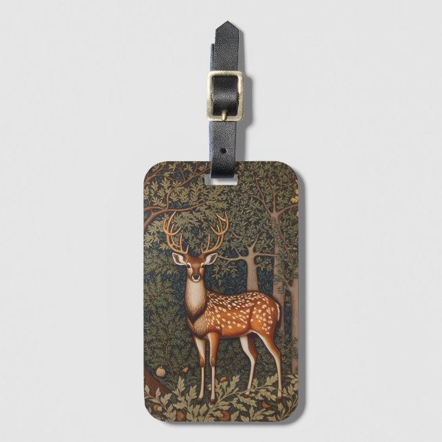 Elegantes Hirsch im Eichenwald Gepäckanhänger (Vorderseite Vertikal)