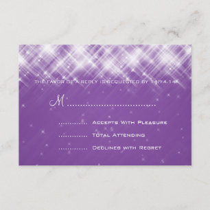 Elegantes Hochzeit UAWG bezaubernde Funken lila RSVP Karte