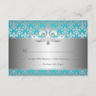 Elegantes Hochzeit UAWG Lilien-Blau RSVP Karte
