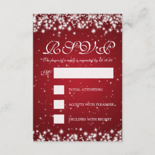 Elegantes Hochzeit UAWG Winter-Schein-Rot RSVP Karte