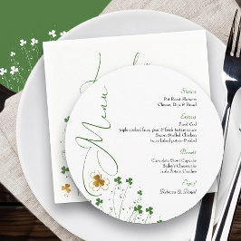 Elegantes Hochzeitessen Abendessen Kleeblatt Wildb Menükarte