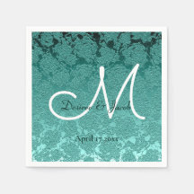 Elegantes Hochzeitliches Aquamarines Grünes Monogr