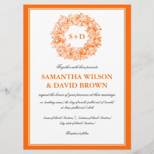 Elegantes Hochzeitliches Vintages Monogramm Einladung