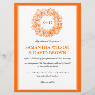 Elegantes Hochzeitliches Vintages Monogramm Einladung