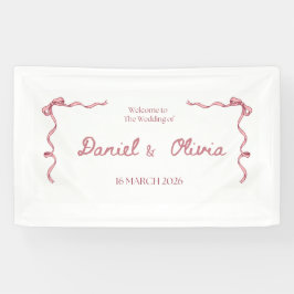 Elegantes Hochzeits-Einladungsbanner – Rosa Band D Banner