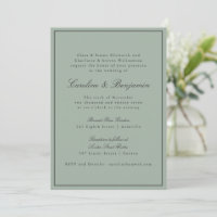 Elegantes Hochzeits-Olivgrau-RSVP mit Rahmen-Schri