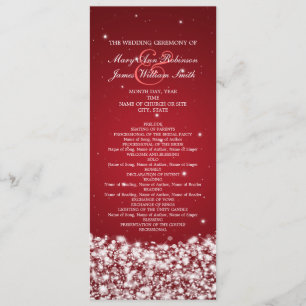 Elegantes Hochzeits-Programm-Stern-Schein-Rot Programm