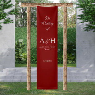 Elegantes Hochzeits-Willkommensbanner - Rubinrot Banner