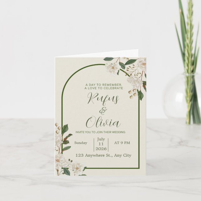 Elegantes Hochzeitsdesign - Personalisiert Einladung (Vorderseite)