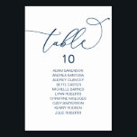 Elegantes Hochzeitsessen, Gästekartentisch Tischnummer<br><div class="desc">Hochzeitliches Abendessen Gästekartenkarte,  Modernes,  elegantes Script. Passen Sie den Text an und / oder entfernen und füllen Sie mit Ihrer Hochzeitsfeier themed (Navy Blue).</div>