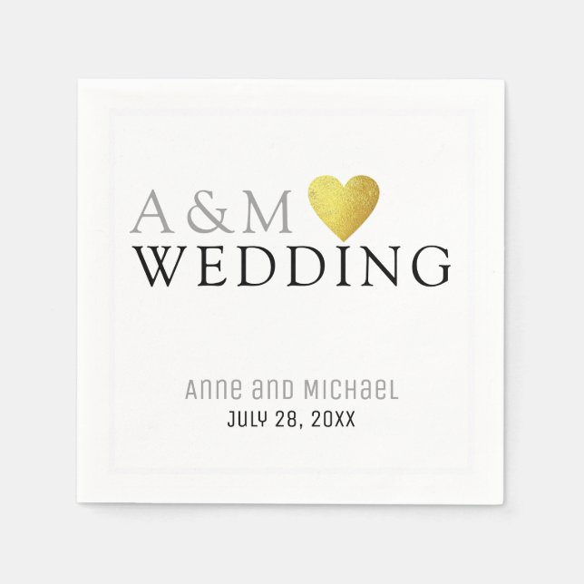 elegantes Hochzeitsfest-Empfang-Party mit Monogram Serviette (Vorderseite)