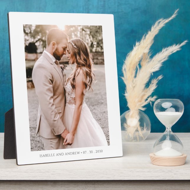 Elegantes Hochzeitsfoto-Porträt-Andenken Fotoplatte (Seite)