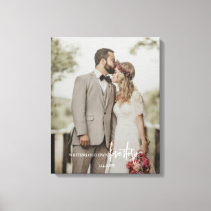 Elegantes Hochzeitsfoto-Script Leinwanddruck