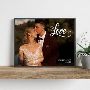 Elegantes Hochzeitsfoto-Wandkunst im Liebesschrift Fotodruck