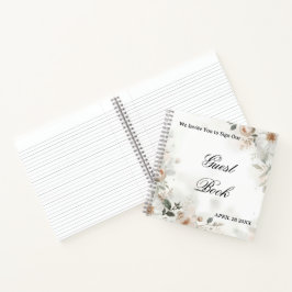 Elegantes Hochzeitsgästebuch mit floralem Design Notizbuch