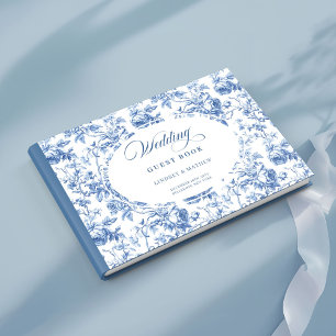 Elegantes Hochzeitsgästebuch mit Navy-Blau Toile d Gästebuch