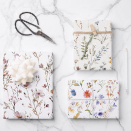 Elegantes Hochzeitsgeschenk für die Blume Geschenkpapier Set