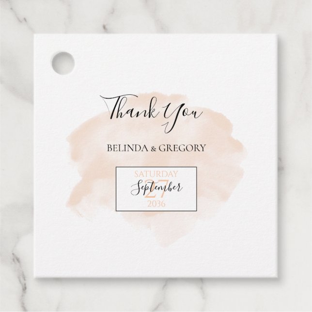 Elegantes Hochzeitsgeschenk Geschenkanhänger (Vorderseite)