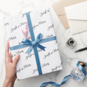 Elegantes Hochzeitsgeschenk mit anpassbaren Namen Geschenkpapier