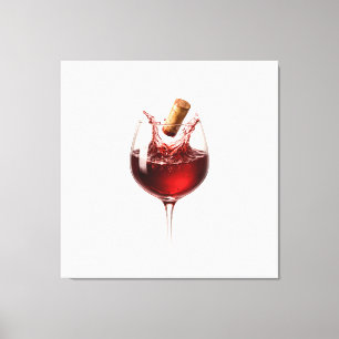Elegantes Hochzeitsgeschenk mit Wein-Splash Love U Leinwanddruck