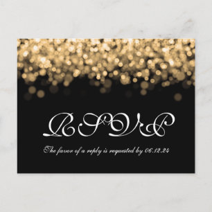Elegantes Hochzeitsheim UAWG Gold Lights Einladungspostkarte